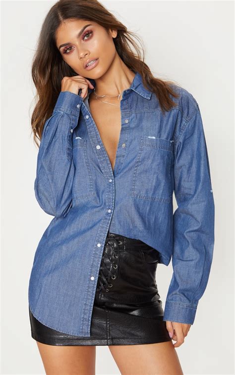 oversized denim shirt ladies.